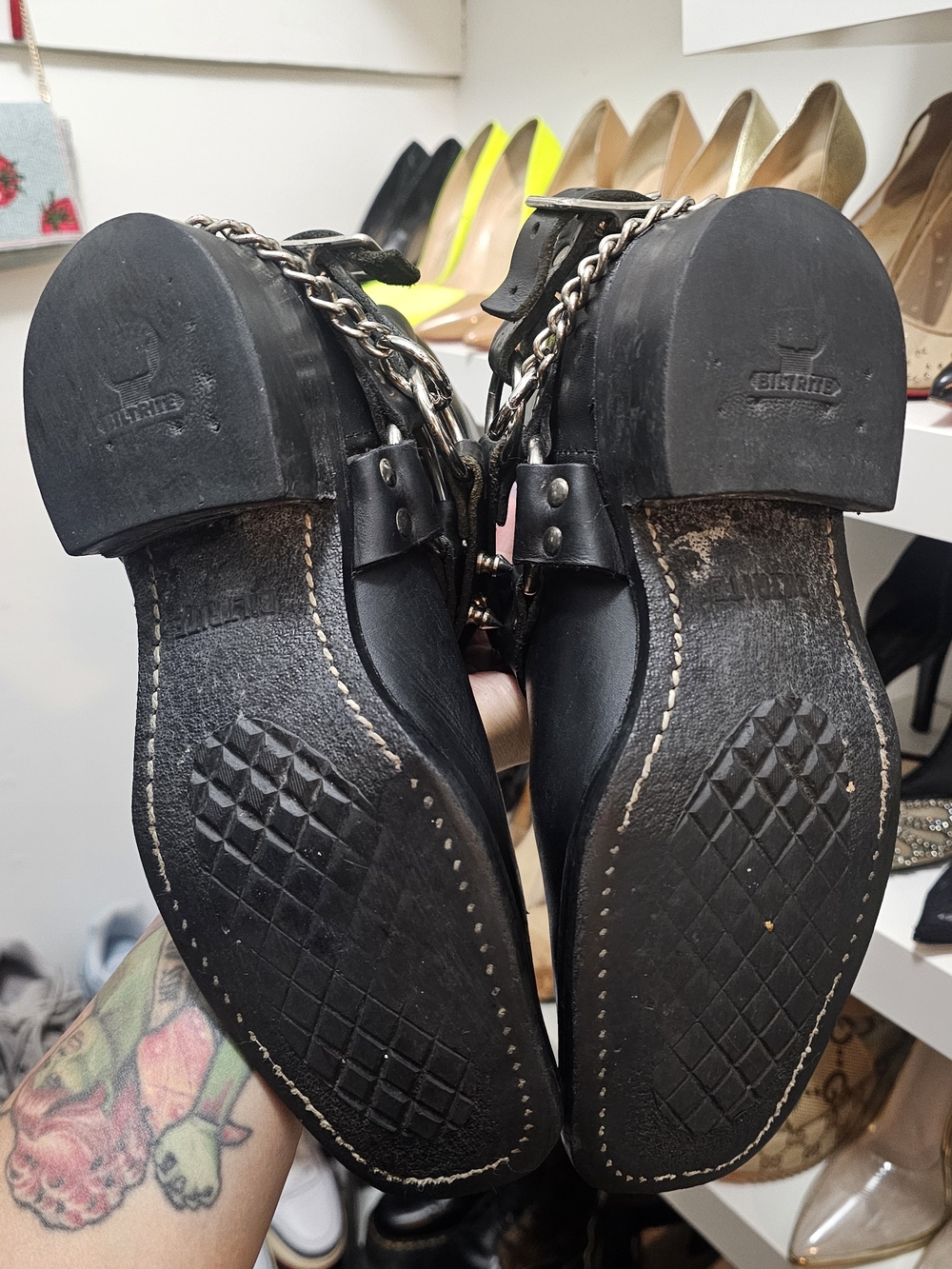 SALE!! Frye Black Leather 12R Harness Boots - Picture 10 of 13